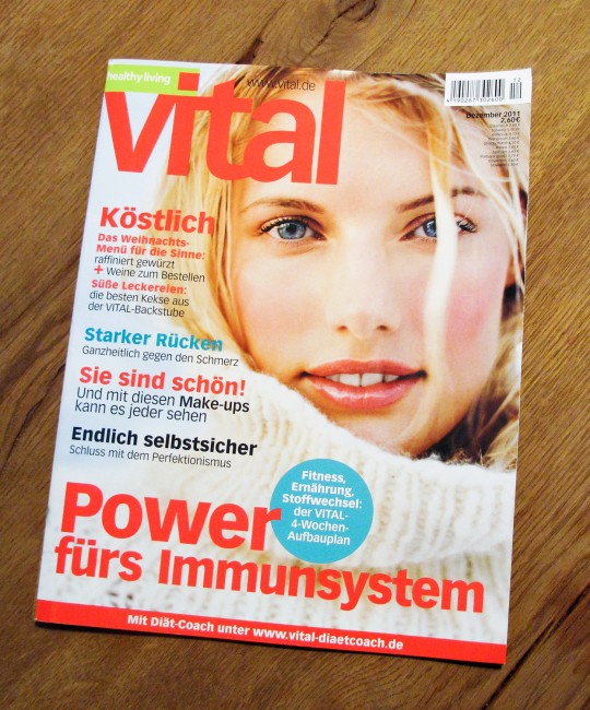 Jorg Badura photograph on the cover of Vital Magazine December 2011 issue